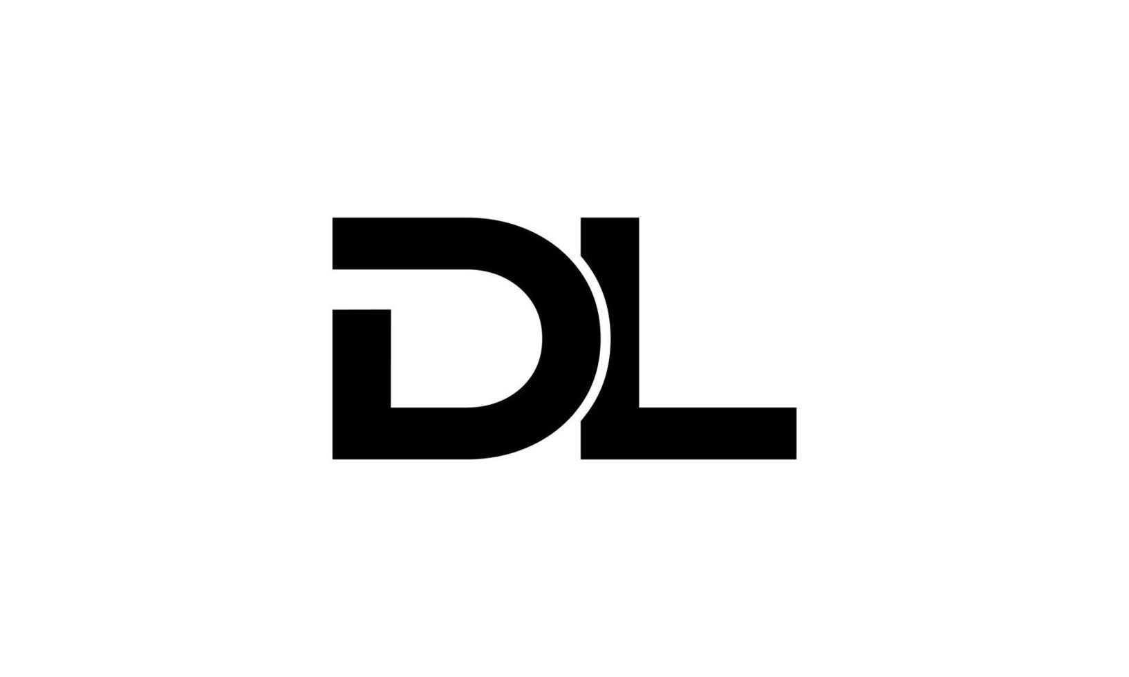 DL logo design. Initial DL letter logo monogram design in black color Pro vector