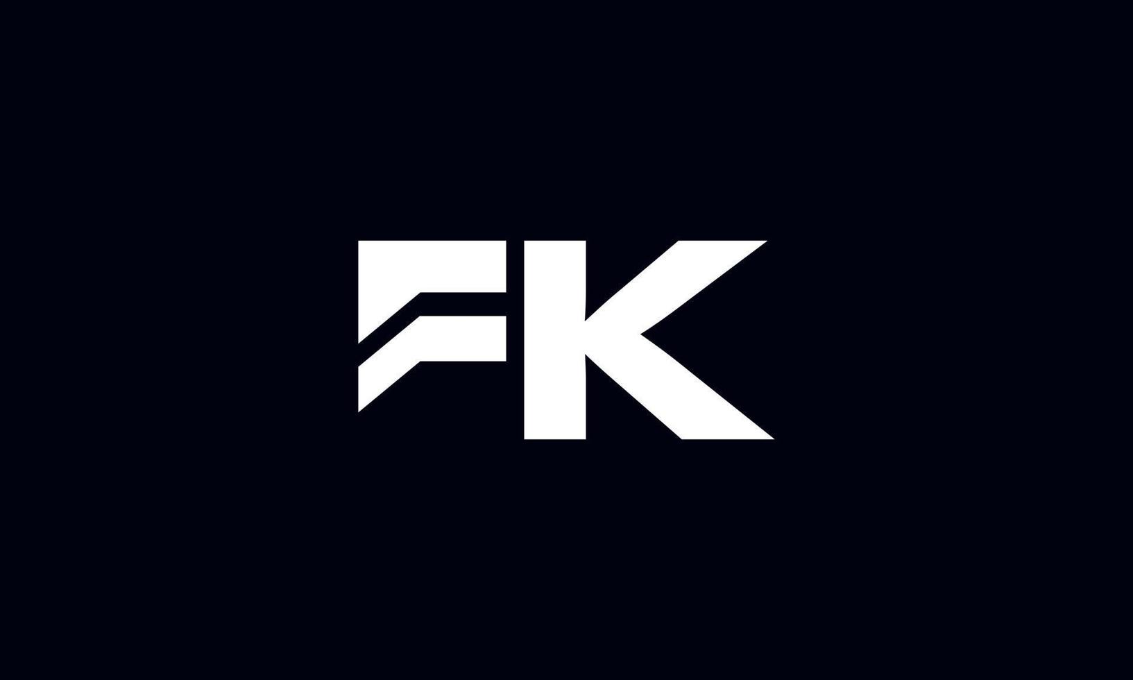 diseño de logotipo fk. diseño de logotipo de letra fk inicial monograma vector diseño pro vector.