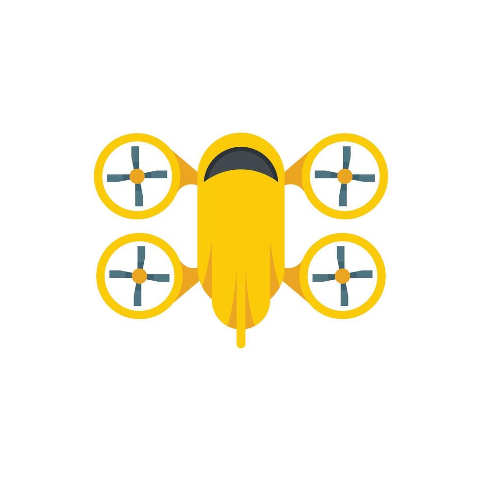 Drone air vehicle icon flat isolated vector