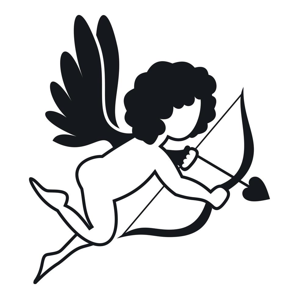 icono de cupido de amor, estilo simple vector