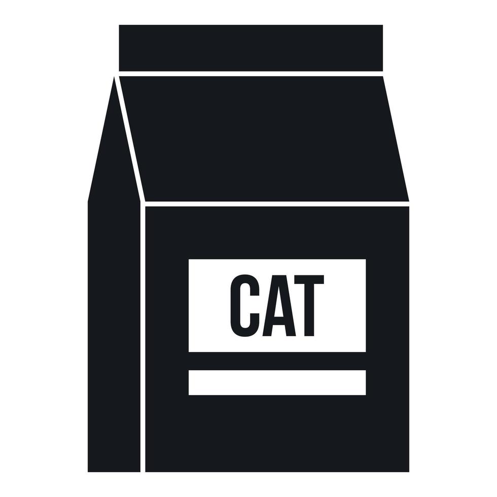 Cat food bag icon, simple style vector