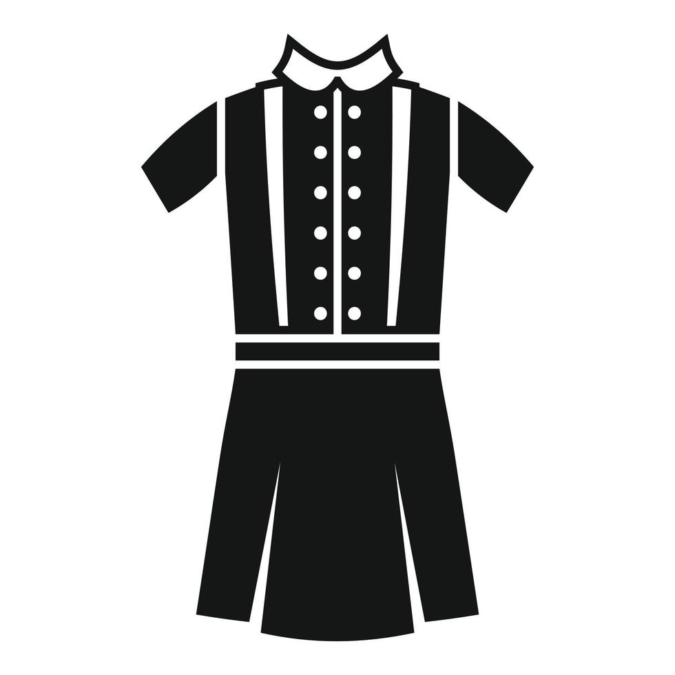 vestido de moda uniforme icono vector simple. camiseta trasera