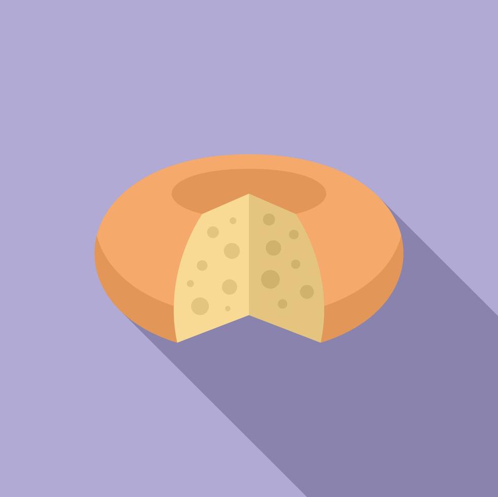 Cheese wheel icon flat vector. Factory food vector