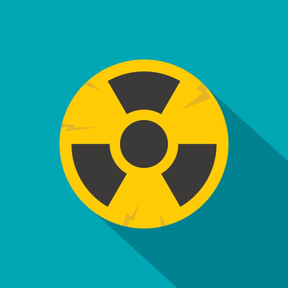 Nuclear sign icon, flat style vector