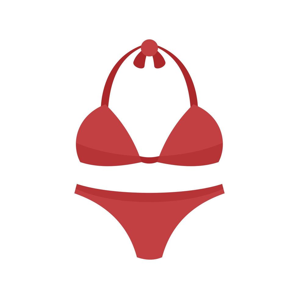 Woman swimwear icon flat isolated vector