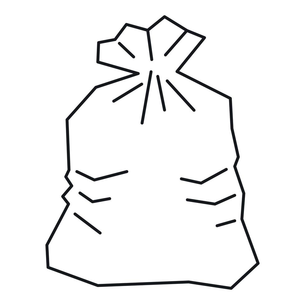 Garbage bag icon, outline style vector