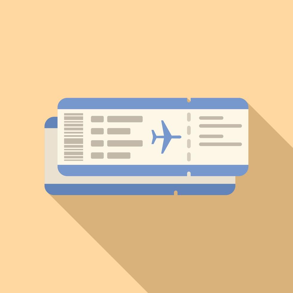 Flight ticket icon flat vector. Plane pass vector