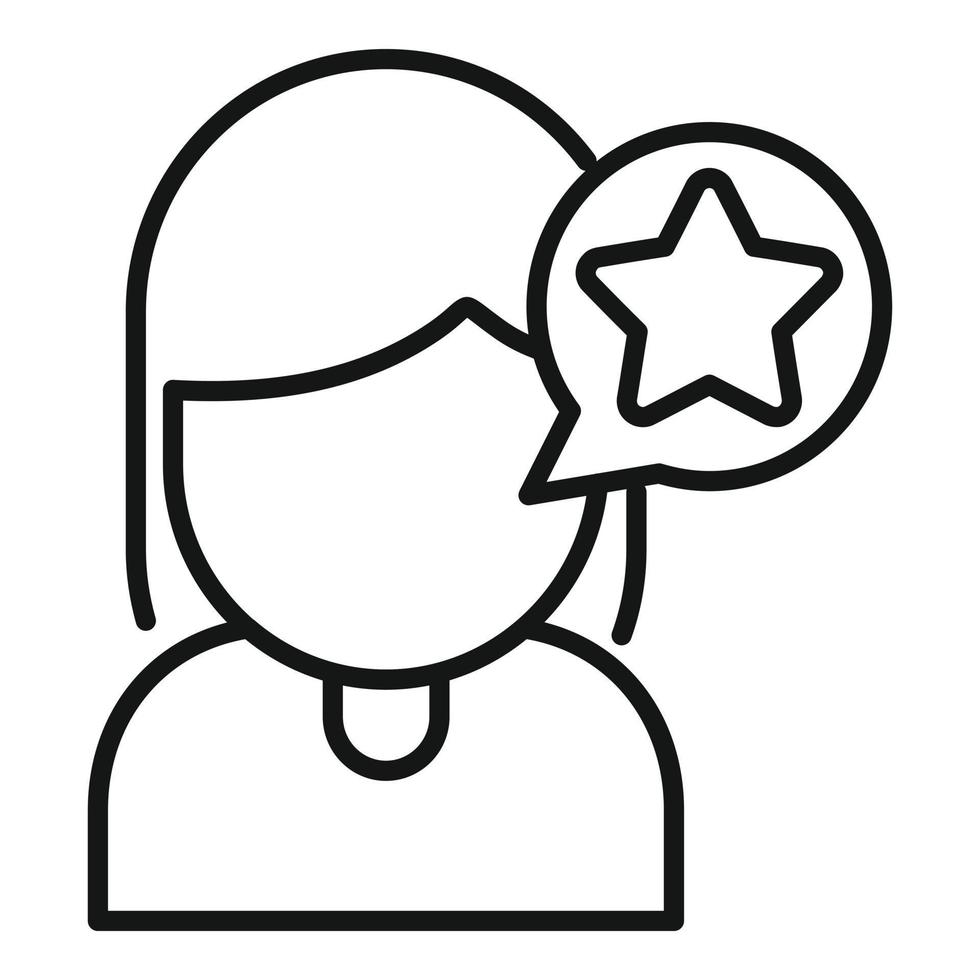 Good client icon outline vector. Star review vector