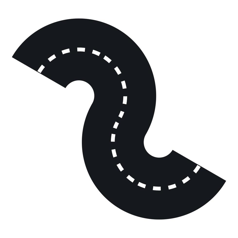 Zigzag road icon, simple style vector