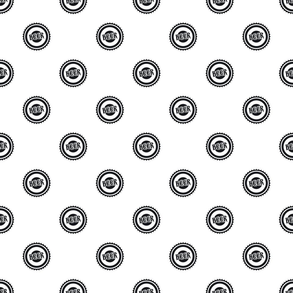 Beer bottle cap pattern, simple style vector