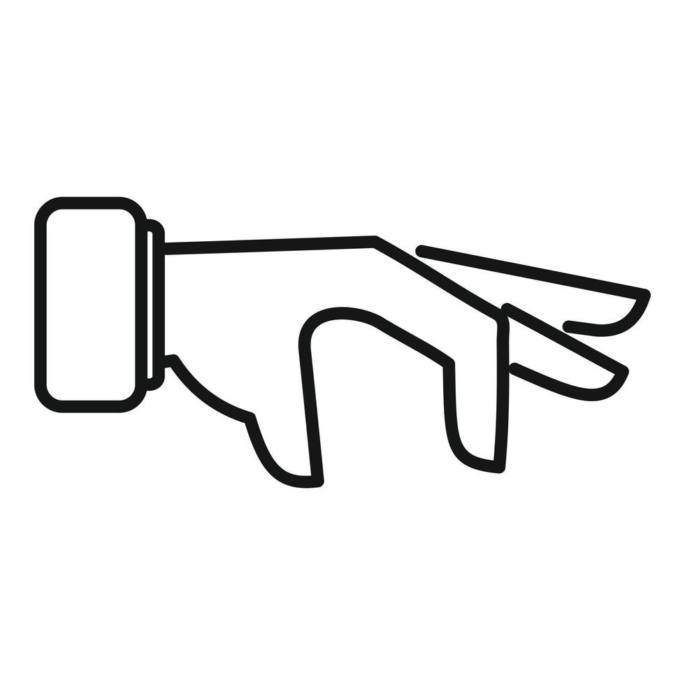 vector de contorno de icono de gesto de movimiento. agarre con los dedos