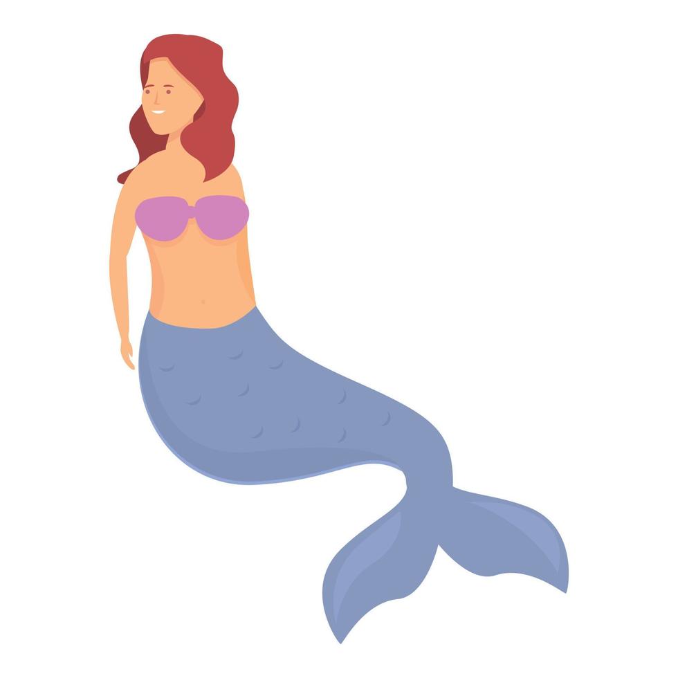 vector de dibujos animados de icono de sirena oceánica. chica del mar