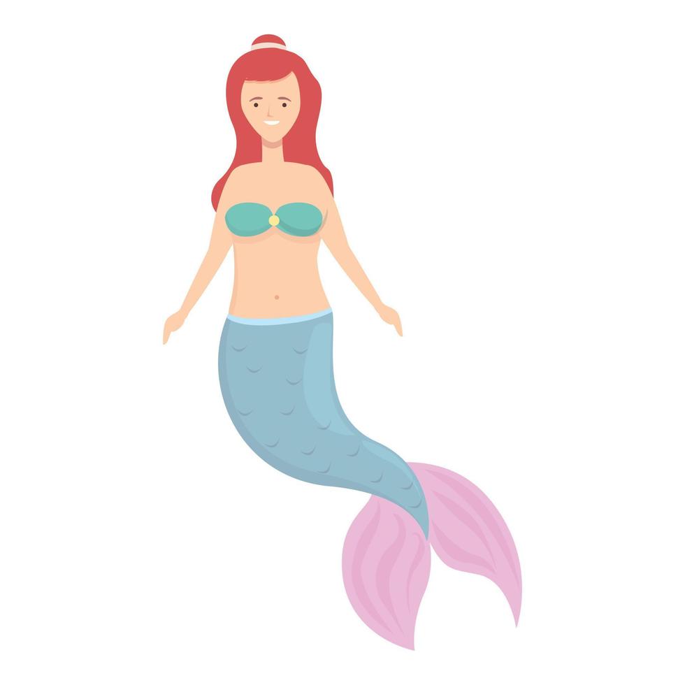 Smiling mermaid icon cartoon vector. Cute girl vector