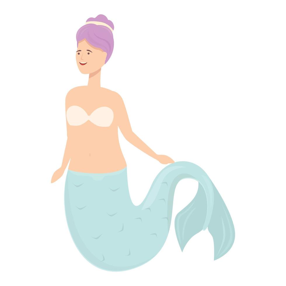 Happy mermaid icon cartoon vector. Cute girl vector