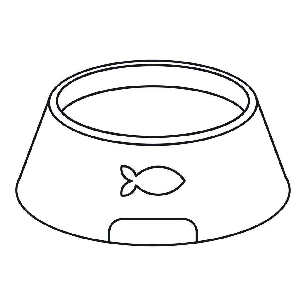 Bowl for animal icon, outline style vector