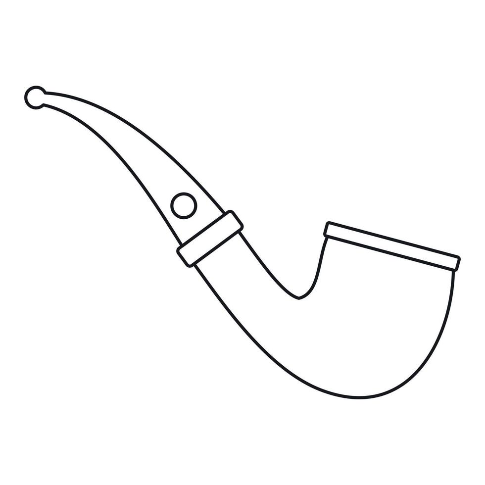 Smoking pipe icon , outline style vector