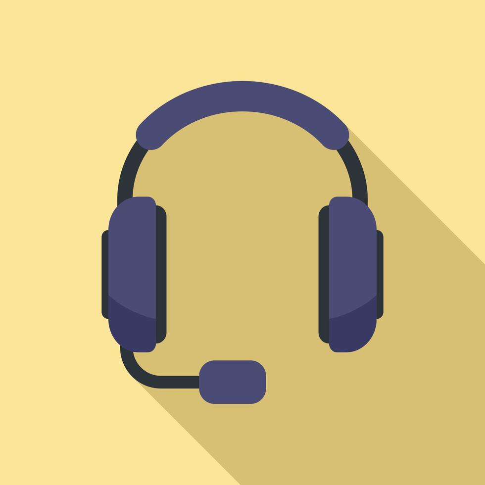 Helpline headset icon flat vector. Call support vector