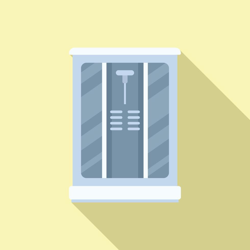 Compact cabin icon flat vector. Shower glass vector