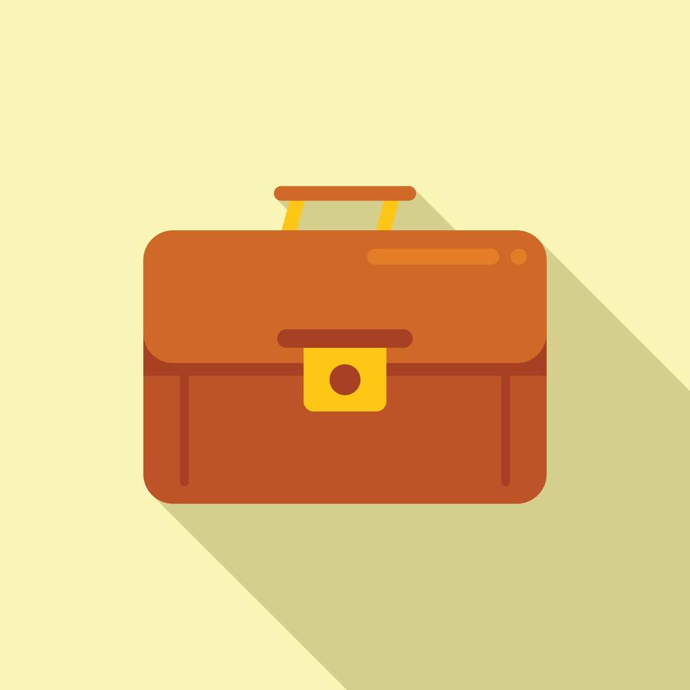Classic briefcase icon flat vector. Business case vector