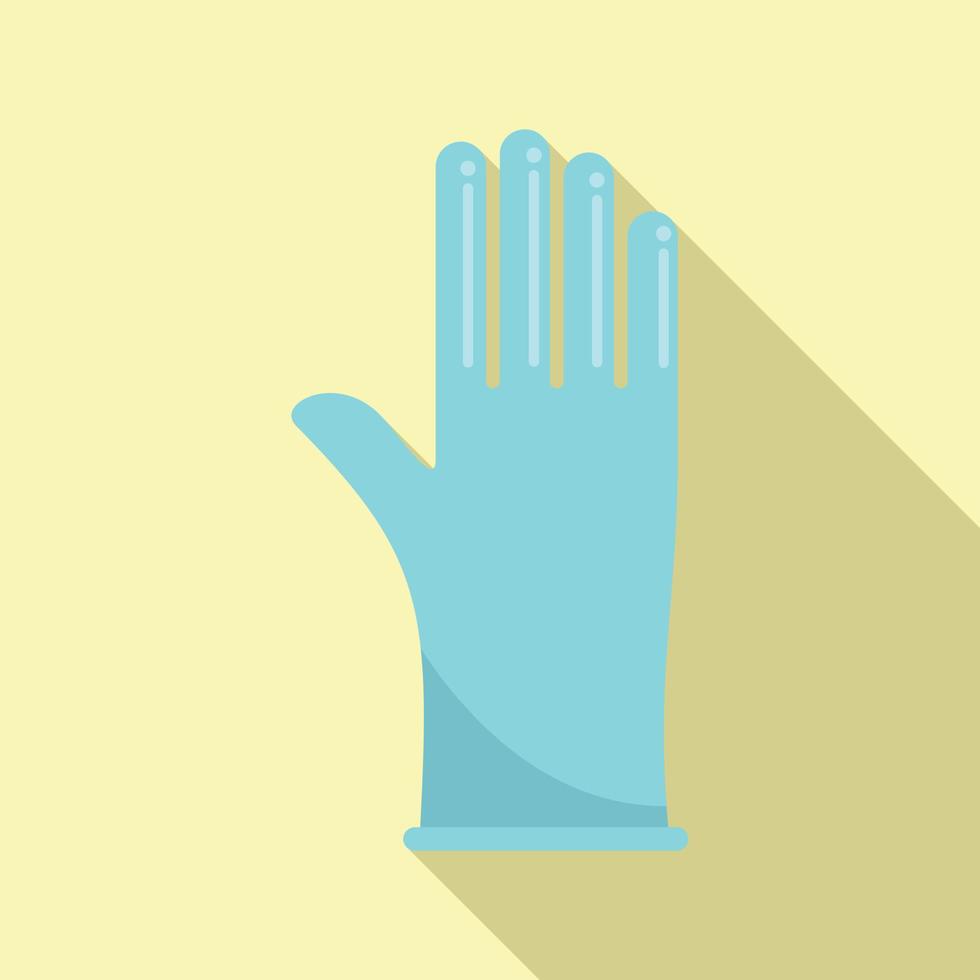 Care glove icon flat vector. Hand latex vector