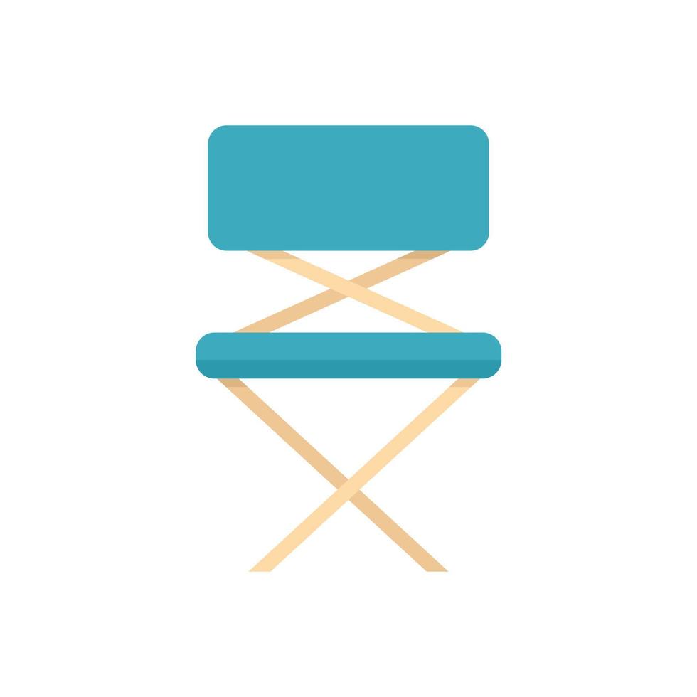 Folding plastic chair icon flat isolated vector