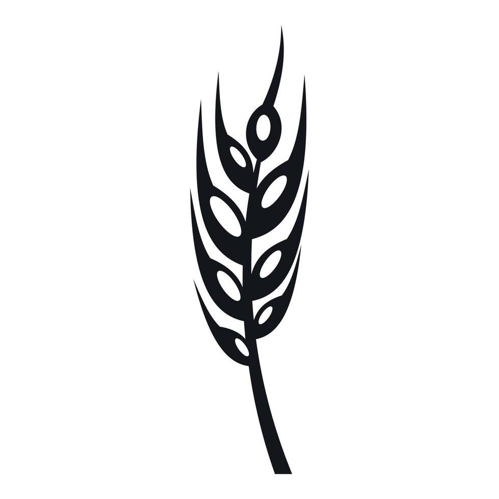 Barley spike icon, simple style vector