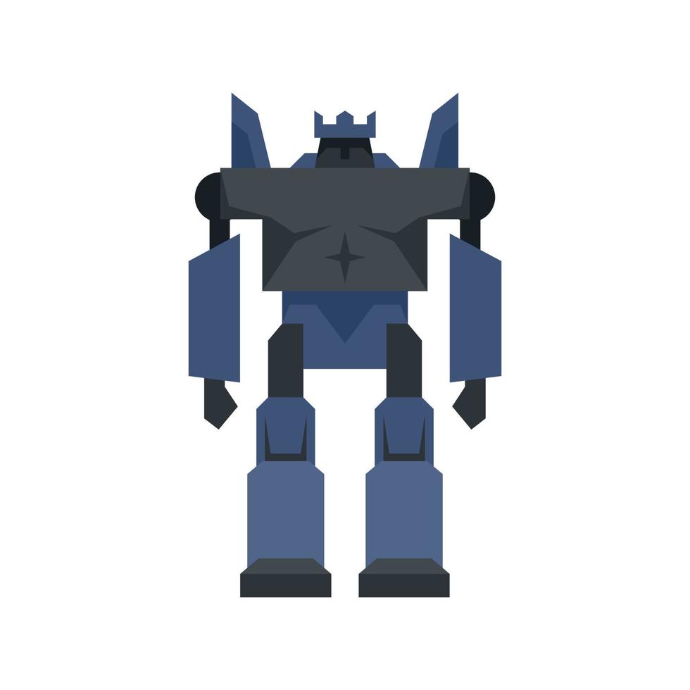 Cyborg robot transformer icon flat isolated vector