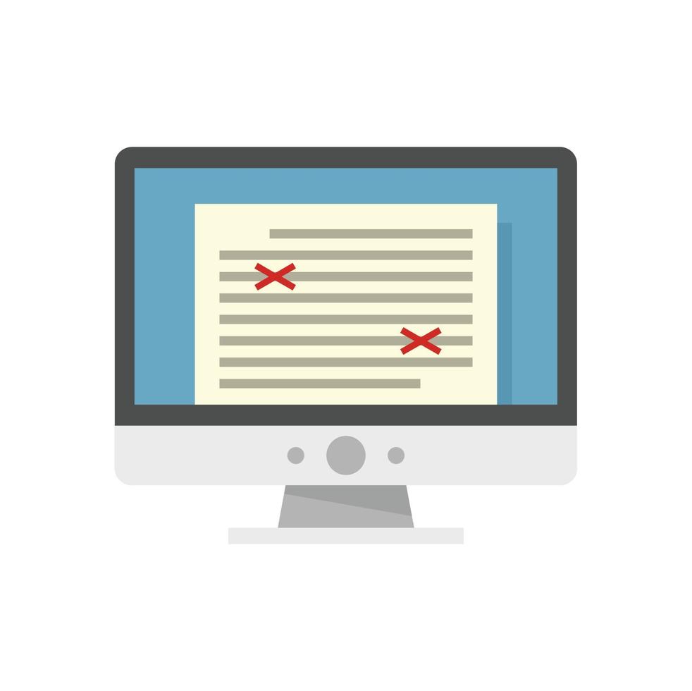 Storytelling computer editor icon flat isolated vector