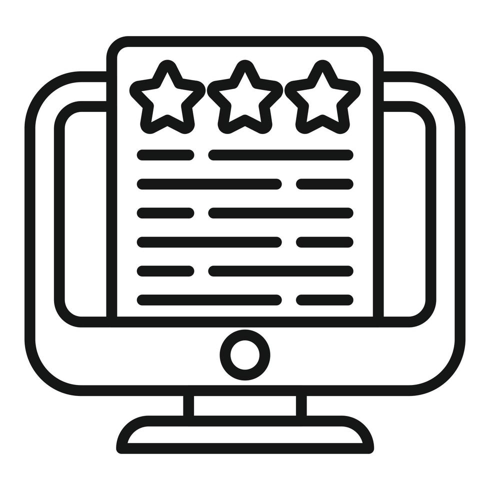 Feedback icon outline vector. Star review vector