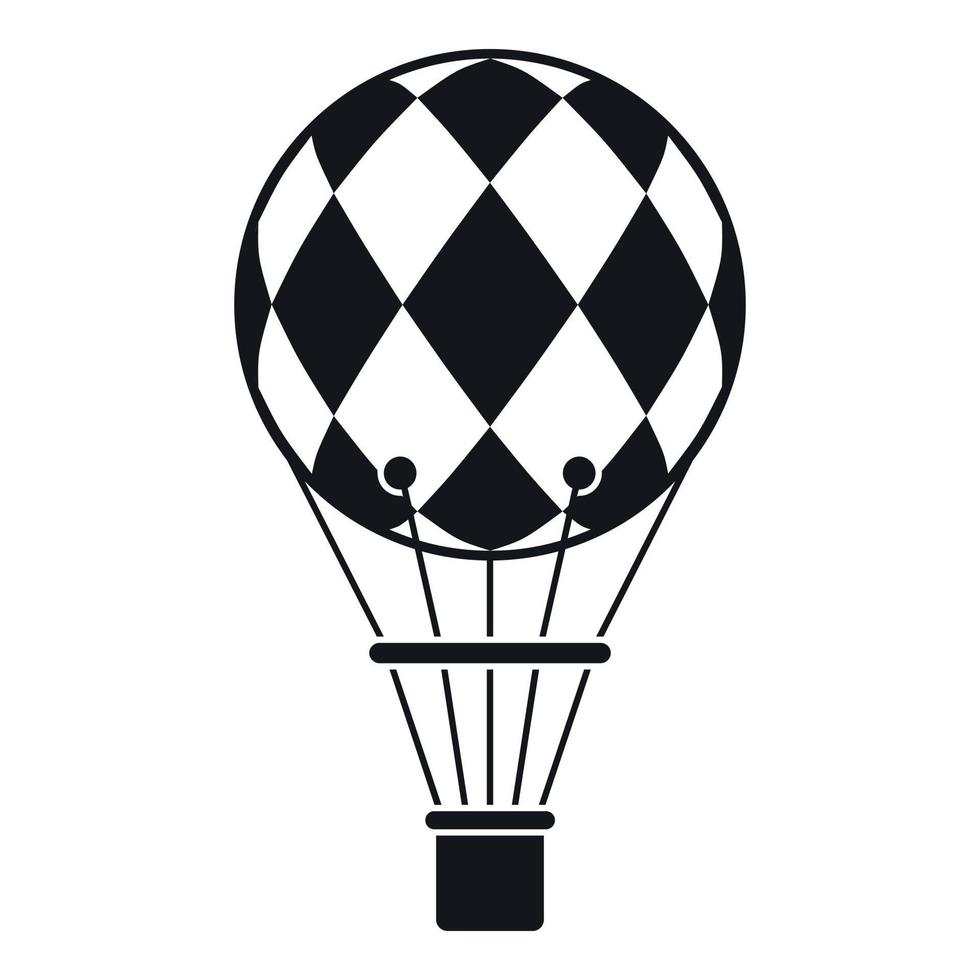 Checkered air balloon icon, simple style vector