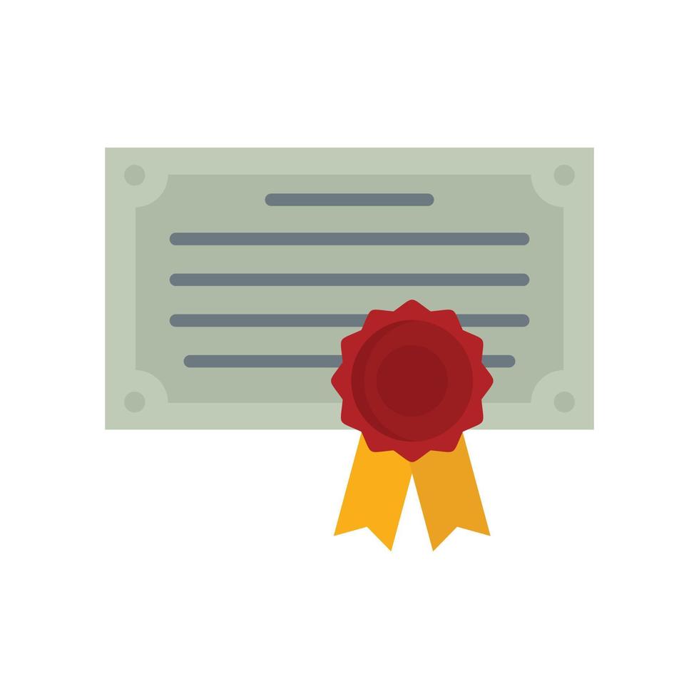 Exam diploma icon flat isolated vector