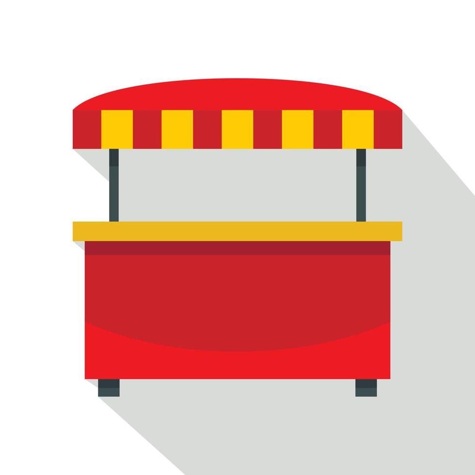 Store kiosk with red and yellow awning icon vector