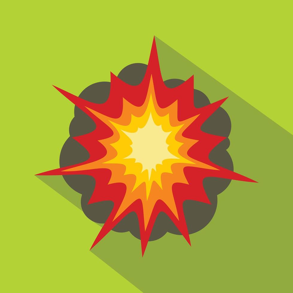 icono de explosión de fuego, estilo plano vector