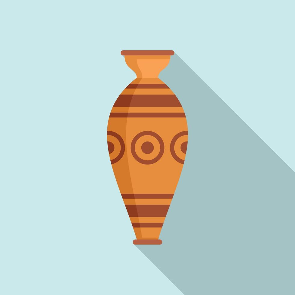 Ancient greek vase icon flat vector. Antique pottery vector