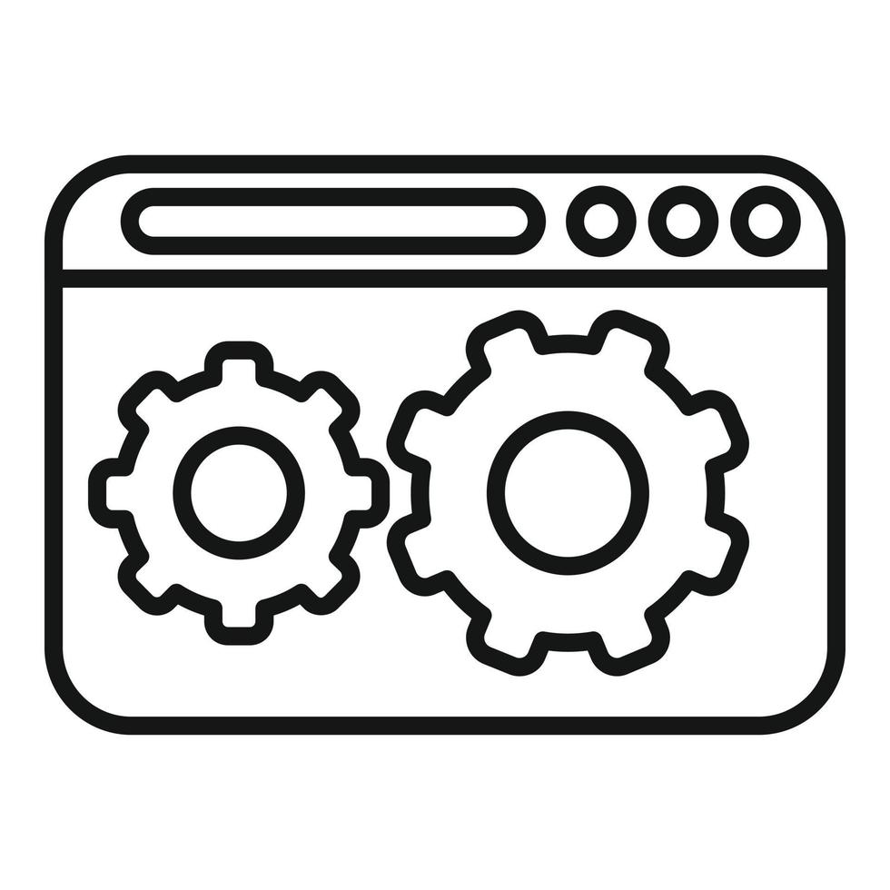 Web gear control icon outline vector. Plan screen vector