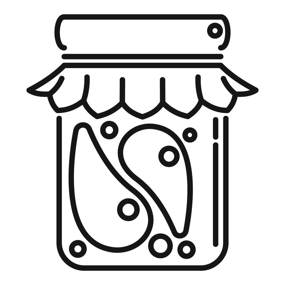 Vegetable jar icon outline vector. Pickle food vector