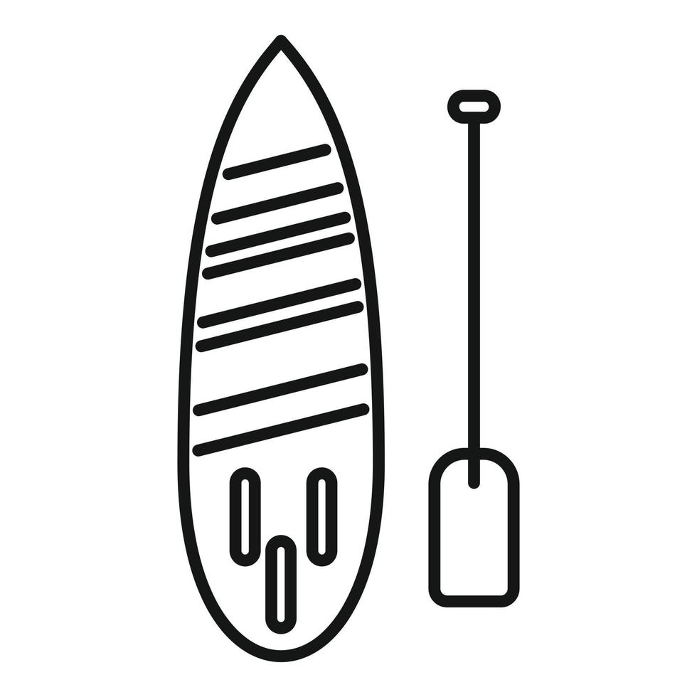 hawaii sup surf icono contorno vector. tabla de paddle vector