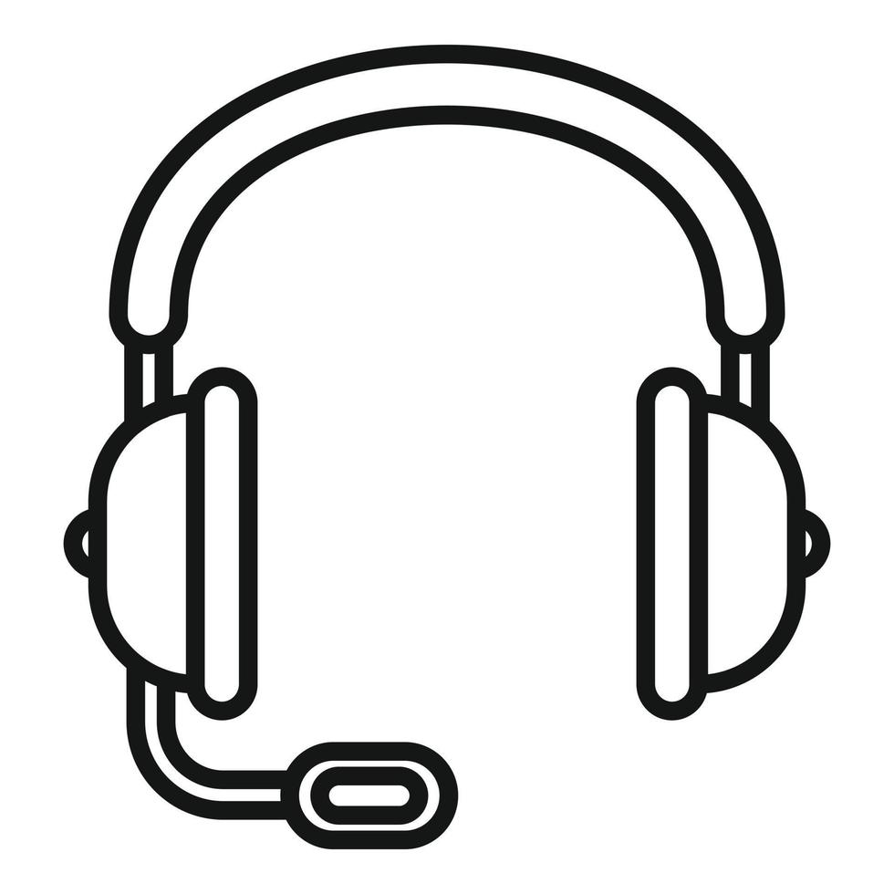 Agent headset icon outline vector. Service support vector