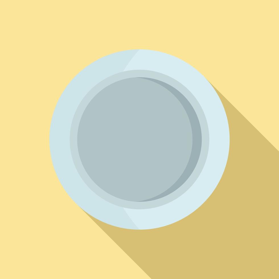 Silverware plate icon flat vector. Dinner meal vector