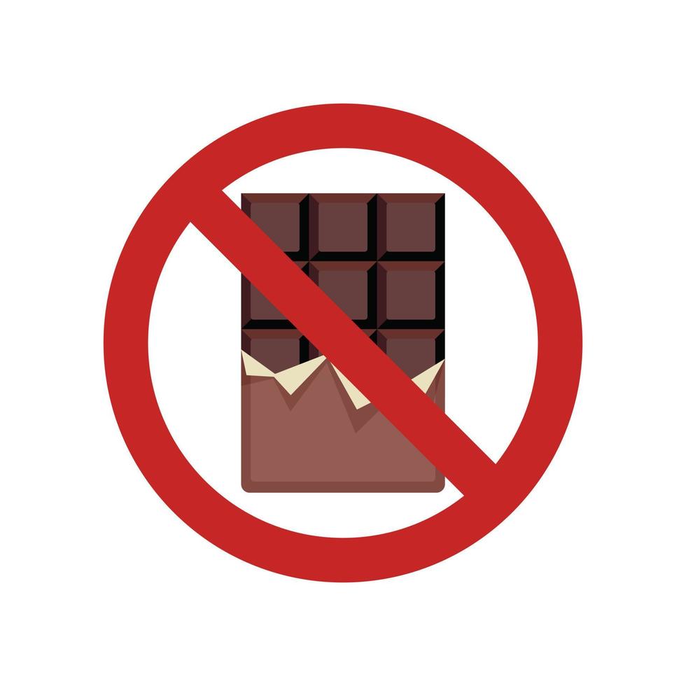 No chocolate bar icon flat isolated vector