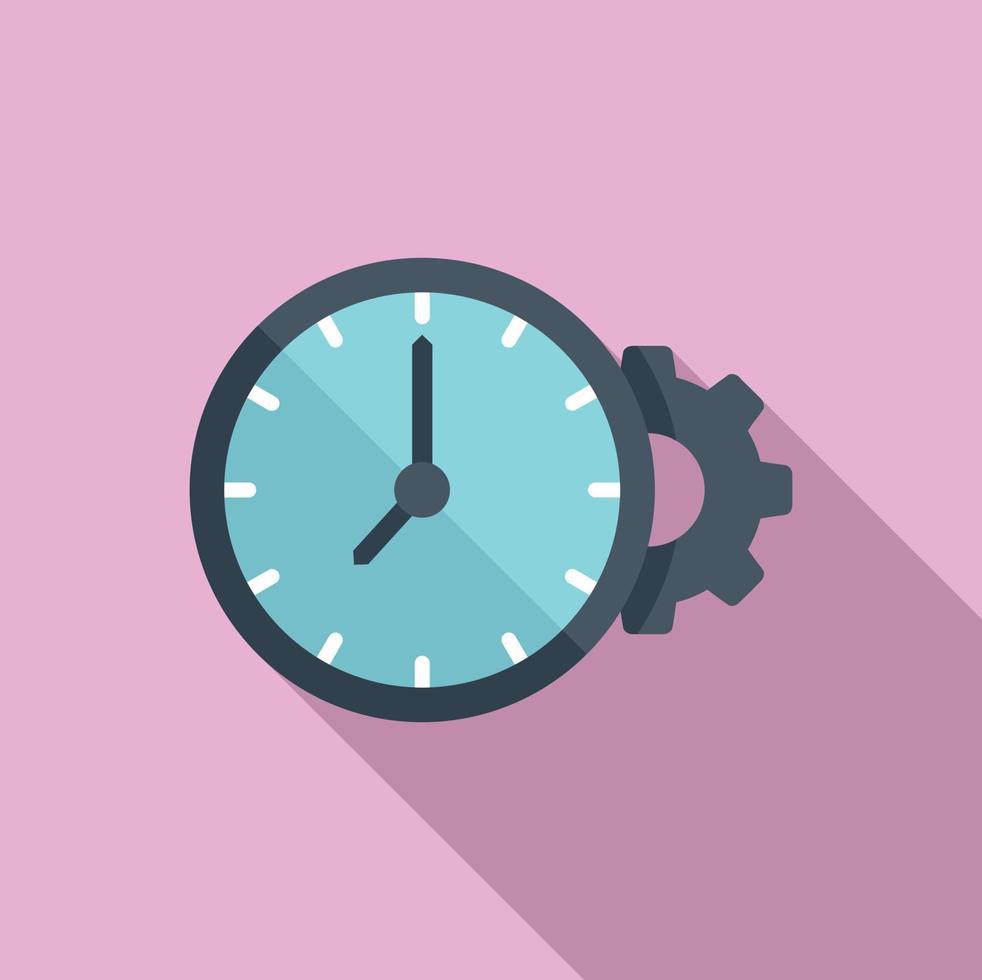 Clock gear time icon flat vector. Work control vector