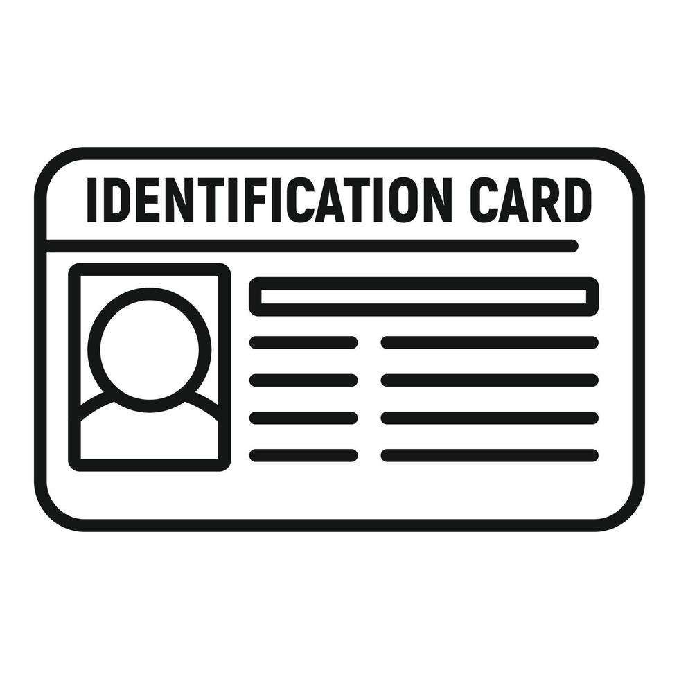 Id card identification icon outline vector. Photo identity vector