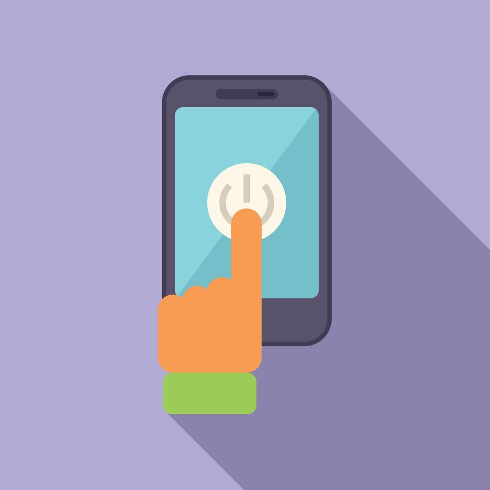 Phone turn off icon flat vector. Smart consumption vector