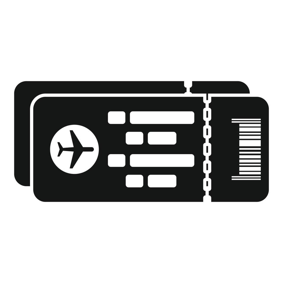 vector simple de icono de pase de aire de viaje. boleto de avión