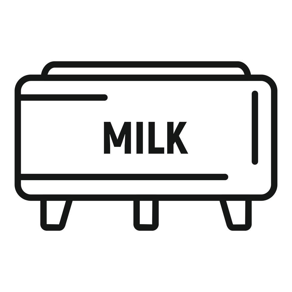 vector de contorno de icono de tanque de leche de fábrica. queso de comida