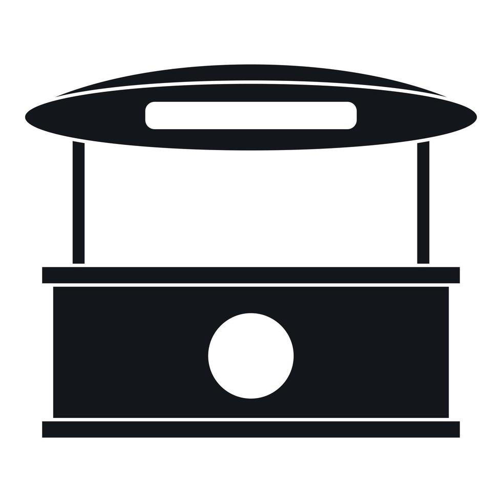 Shopping counter with tent icon, simple style vector