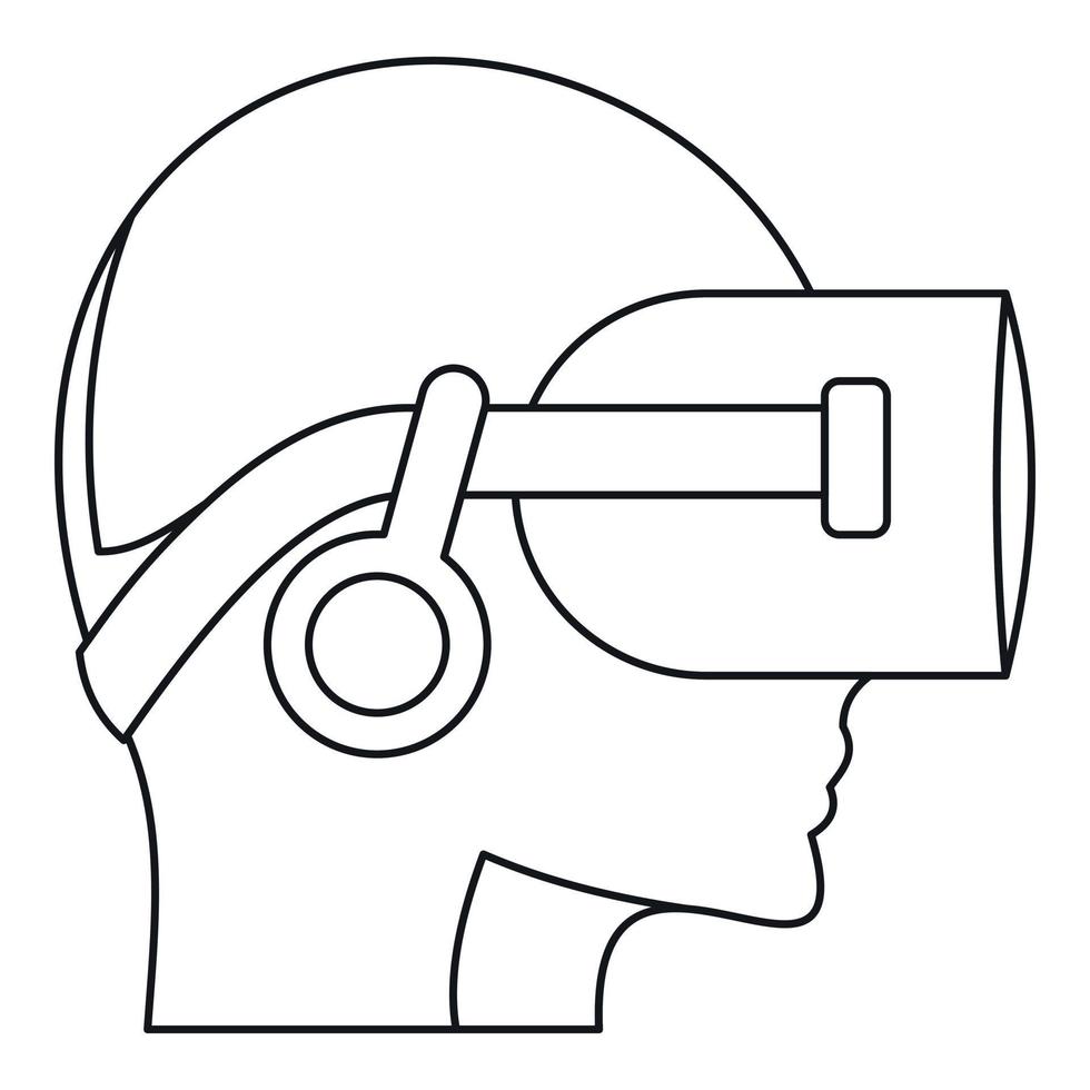 Vr headset icon, outline style vector