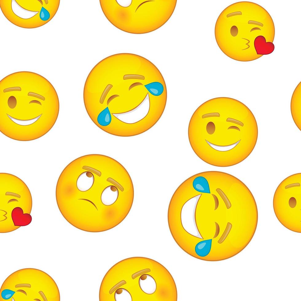 Emoji character pattern, cartoon style vector