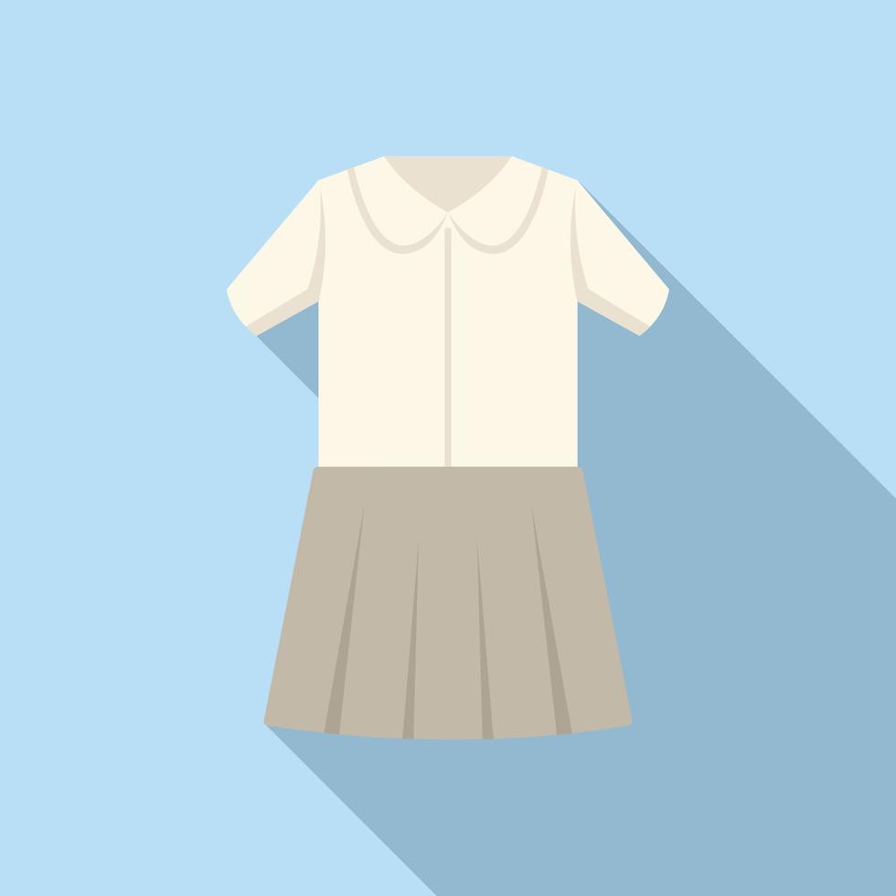 vector plano de icono de vestido de moda. uniforme escolar