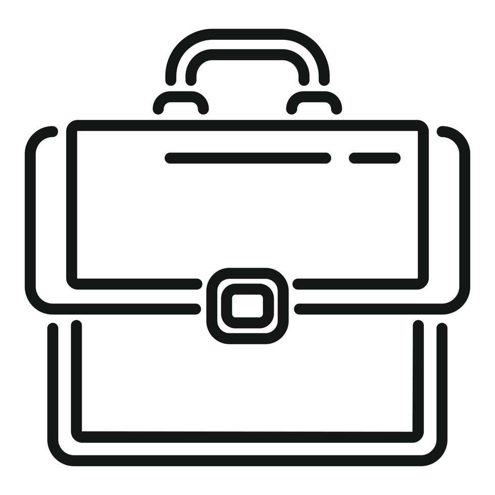 Briefcase icon outline vector. Work bag vector